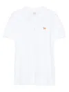 Maison Kitsuné Maison Kitsune' Baby Fox Cotton Polo Shirt In White