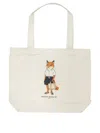 Maison Kitsuné “dressed Fox”大号单肩包 In Neutral