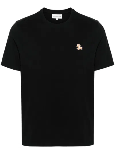 Maison Kitsuné Chillax Fox-appliqué Cotton T-shirt In Black