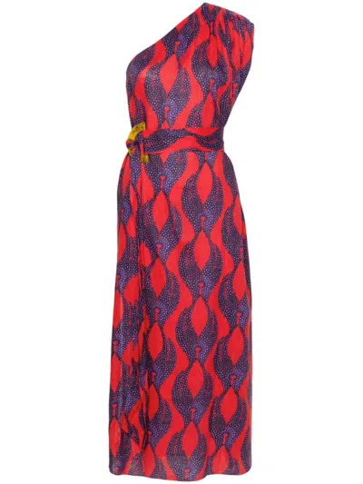 Maison La Plage Ravello Midi Dress In Red
