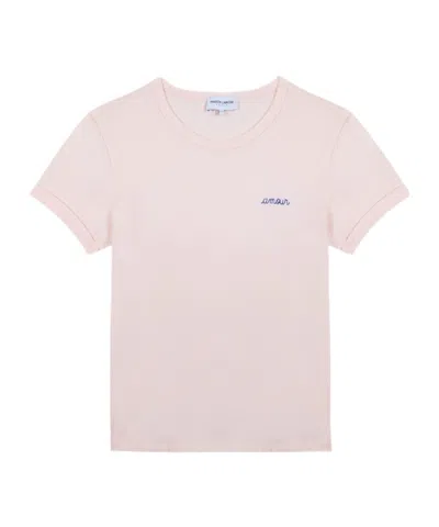 Maison Labiche Amour Embroidered T-shirt In Pink