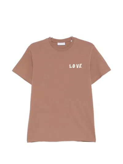 Maison Labiche Bainville Love Crew-neck T-shirt In Brown