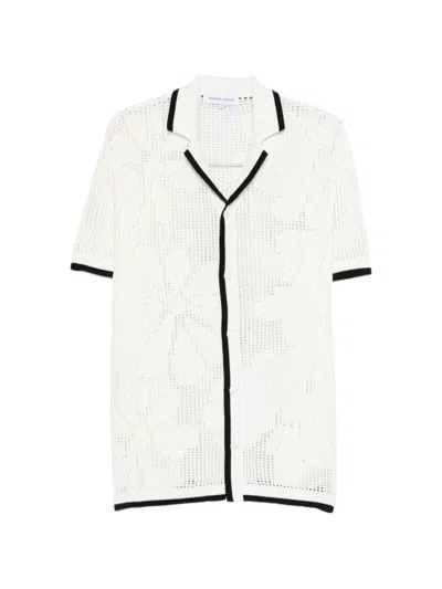 Maison Labiche Beurert Flowers Contrast-trim Shirt In White