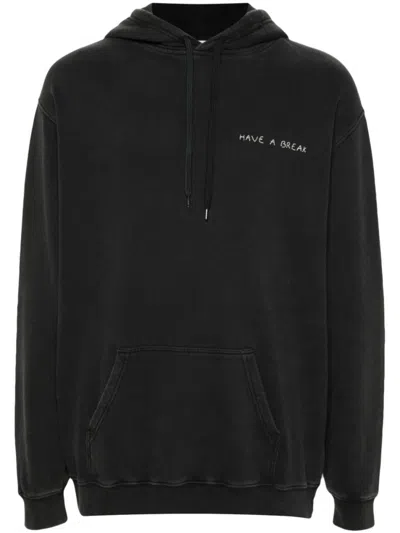 MAISON LABICHE BLACK LOGO HOODIE