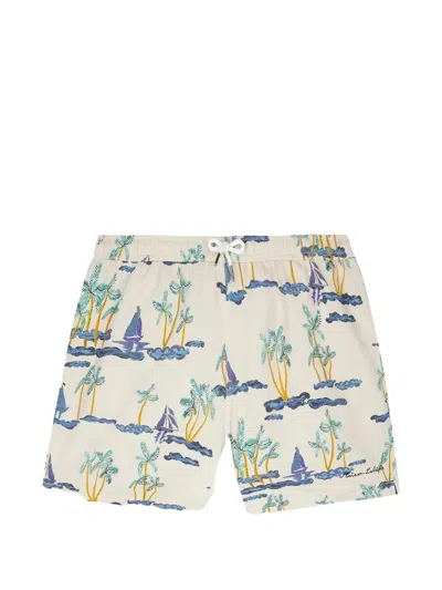 Maison Labiche Boats Printed Swim Shorts In Neutral