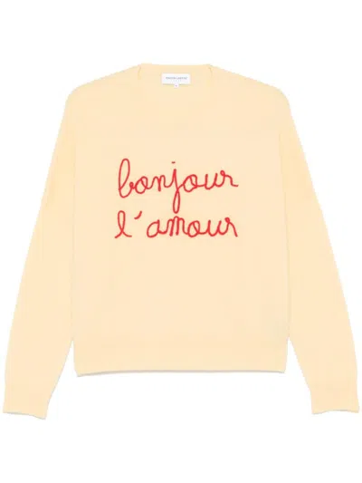 Maison Labiche Buzelin Bonjour L'amour Sweater In Yellow