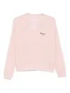 Maison Labiche Letter Embroidered Sweater In Pink