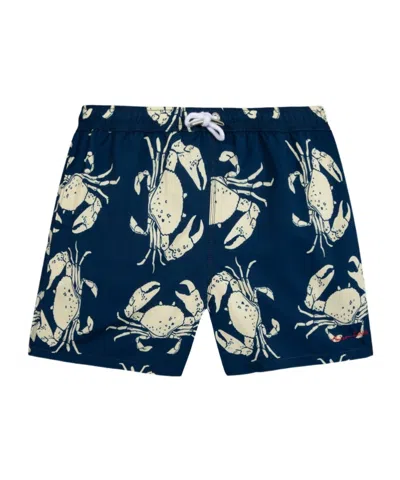 Maison Labiche Maillot Crab Print Etiquette Maillot White In Blue