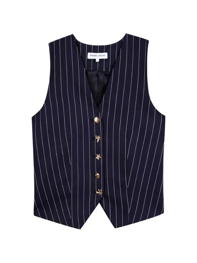 Maison Labiche Dubail Pinstripe-pattern Vest In Blue
