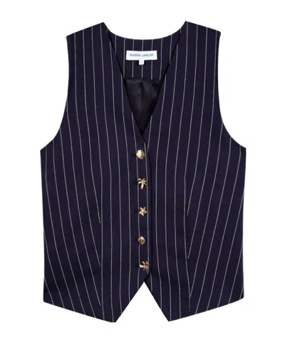 Maison Labiche Dubail Pinstripe-pattern Vest In Blue