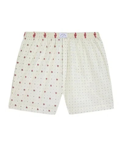 Maison Labiche Elastic Waist Shorts In White