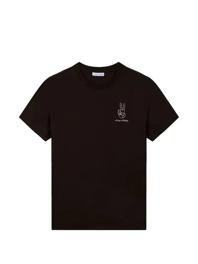 Maison Labiche Embroidered Cotton T-shirt In Black