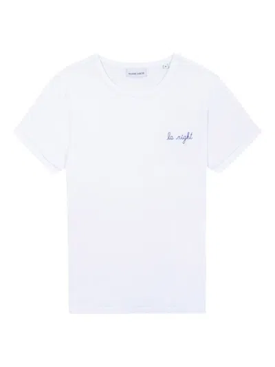 Maison Labiche Embroidered Script T-shirt In White