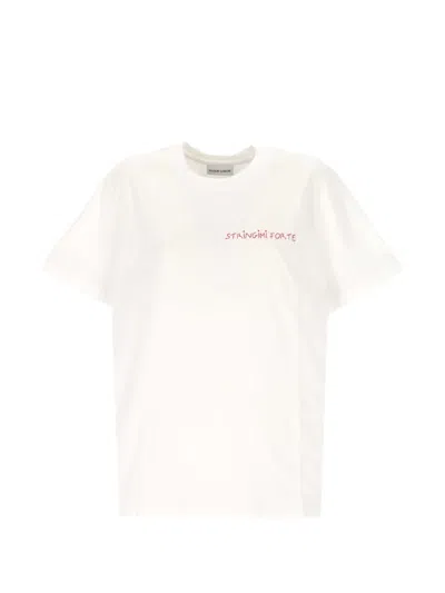 Maison Labiche Embroidered-slogan T-shirt In White