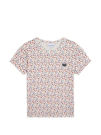 Maison Labiche Floral-print Lettuce-hem T-shirt In Pink