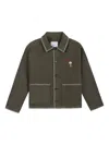 Maison Labiche Lemonnier Flag-embroidered Contrast-stitching Jacket In Green