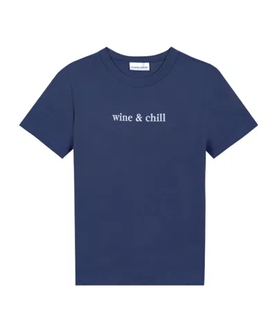 Maison Labiche Letter Embroidered T-shirt In Blue