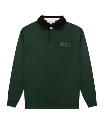 Maison Labiche Logo Long-sleeved Polo Shirt In Green