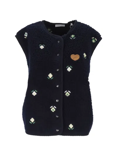 Maison Labiche Loing Floral Fleece Gilet In Animal Print