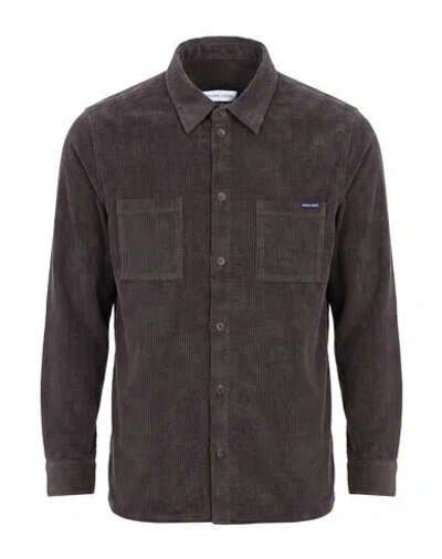 Maison Labiche Man Shirt Charcoal Size S Cotton In Brown