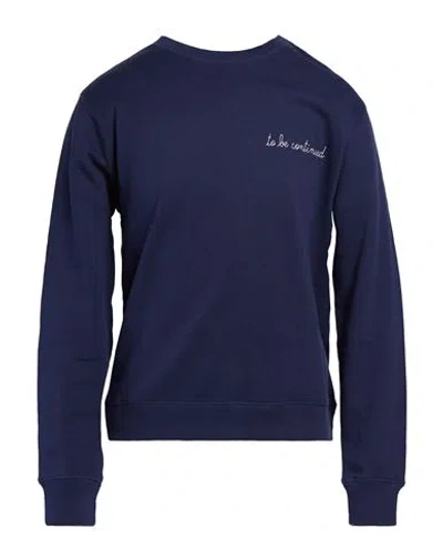 Maison Labiche Man Sweatshirt Navy Size L Organic Cotton In Blue