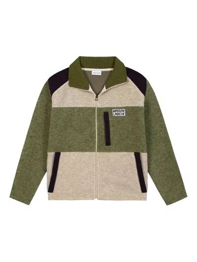 Maison Labiche Menans Colour-block Jacket In Green