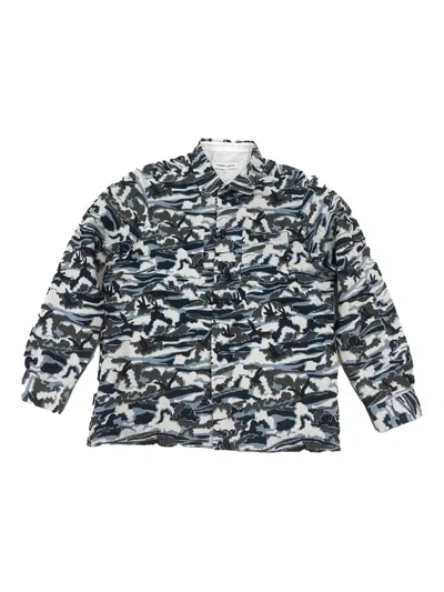Maison Labiche Monge Bird-pattern Overshirt In Neutral
