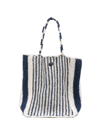 Maison Labiche Morard Stripe-pattern Raffia Tote Bag