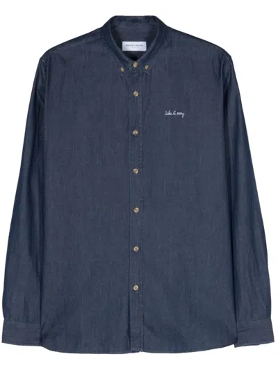 MAISON LABICHE NAVY BLUE COTTON SHIRT