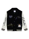 Maison Labiche Nicot Embroidered Wool-blend Varsity Jacket In Black