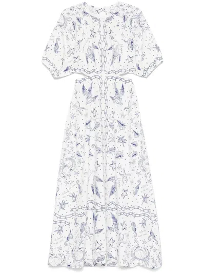 Maison Labiche Niessel Seashells Maxi Dress In Blue