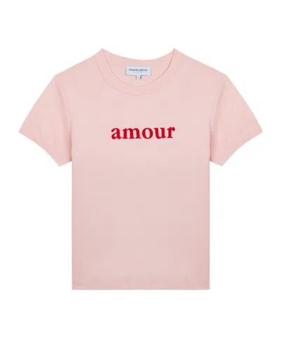 Maison Labiche Open-necked Black Shirt In Pink