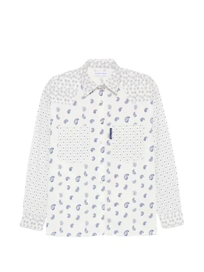 Maison Labiche Paisley-print Patch-detail Shirt In White