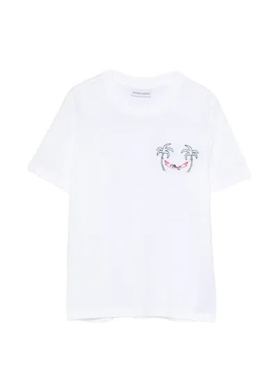 Maison Labiche Palm-embroidery T-shirt In White