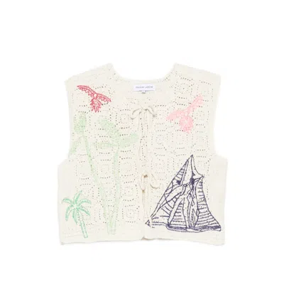 Maison Labiche Piver Crochet Embroidered Gilet In Neutral