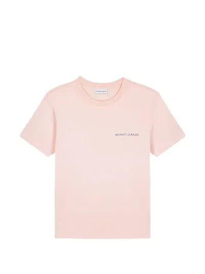 Maison Labiche Popincourt Embroidered Short-sleeve T-shirt In Pink