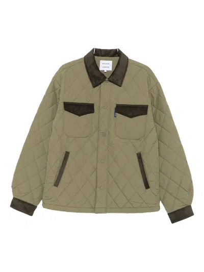Maison Labiche Quilted Corduroy-trimmed Jacket In Green
