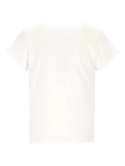 Maison Labiche Rolled-sleeve Embroidered T-shirt In White