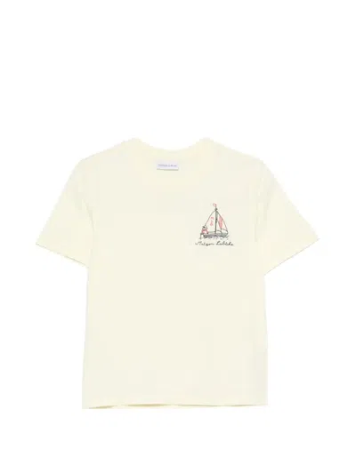 Maison Labiche Sailboat-embroidery T-shirt In Neutral