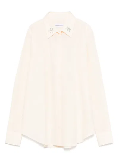 Maison Labiche Seersucker Shirt In Yellow