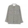 Maison Labiche Houndstooth Check Shirt In Gray