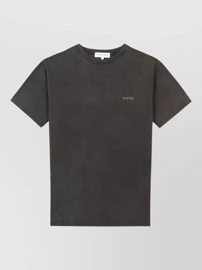 Maison Labiche Short Sleeve Crew Neck Embroidered T-shirt In Brown