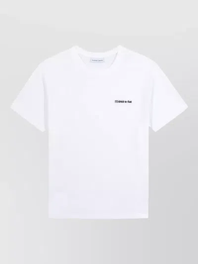 Maison Labiche Short Sleeve Crew Neck Embroidered T-shirt In White