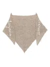 Maison Labiche Slogan-embroidered Scarf In Neutral