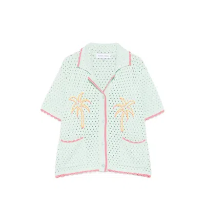 Maison Labiche Souchier Palm Crochet Shirt In Green
