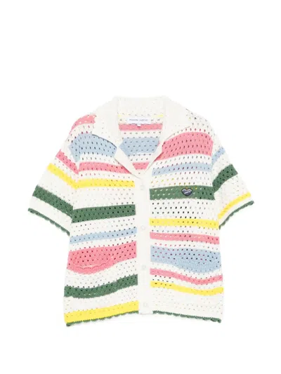 Maison Labiche Souchier Striped Knit Shirt In White
