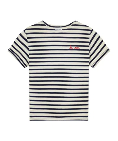 Maison Labiche Striped Embroidered T-shirt In Multi