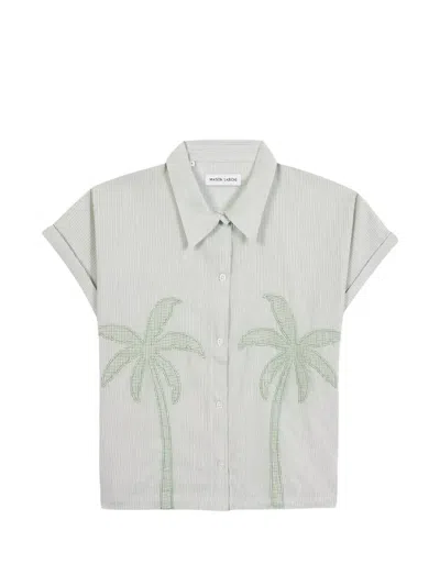 Maison Labiche Surville Palm-patch Shirt In Green