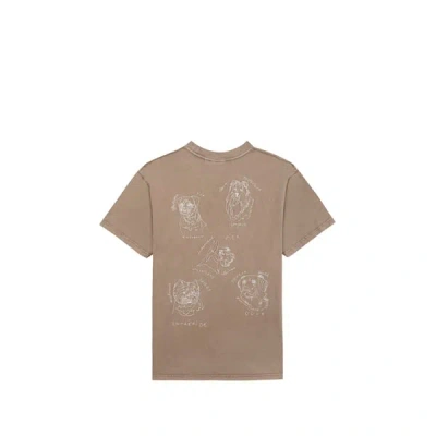 Maison Labiche T-shirt Droit Brodé En Coton In Brown