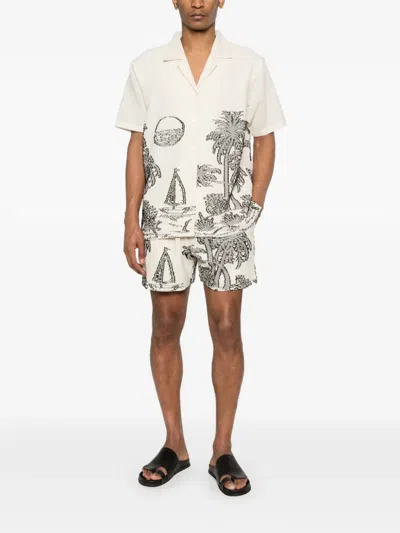 Maison Labiche Tree-embroidered Shirt In Neutral